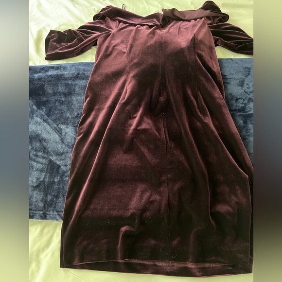 Alex Evenings - Quarter Sleeve Velvet Cocktail Dress - Picture 4 of 4